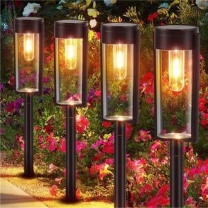 - Solar Pathway Lights Outdoor, New Upgraded 6 Pack Solar Outdoor Lights New